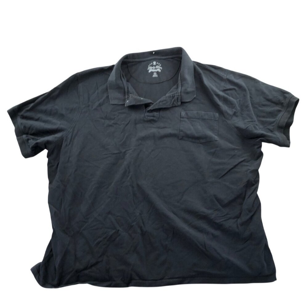 Liberty Blues Men's Black Polo Shirt 6XL Tall 100% Cotton Short Sleeve